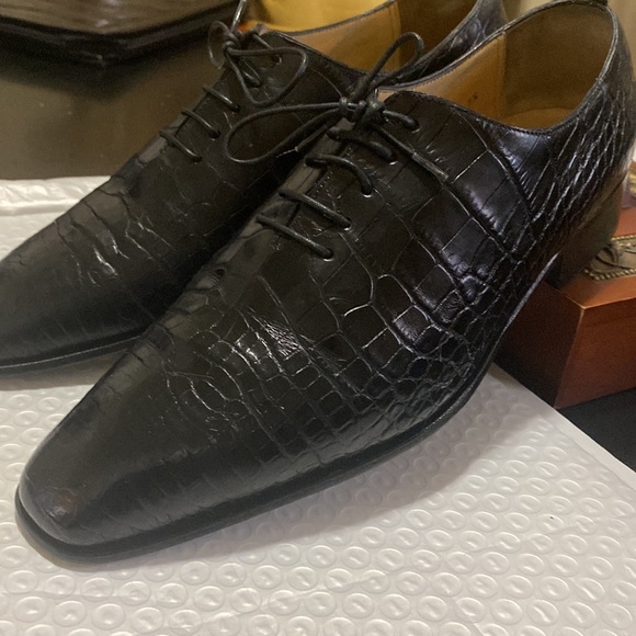 - Luxury ARTIOLI.  7k GENUINE Crocodile ? Wholecut Oxford Dress Shoes main image 4